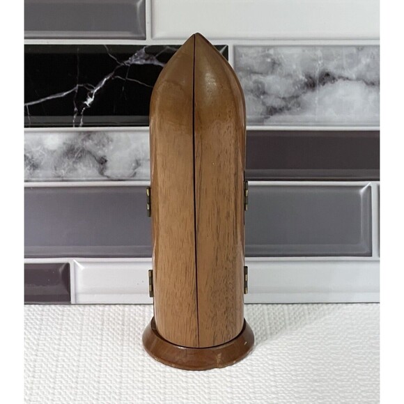 Blessed Virgin Mary Wood Carving 3-D Encased Hinged Capsule Made in Italy - Picture 5 of 17